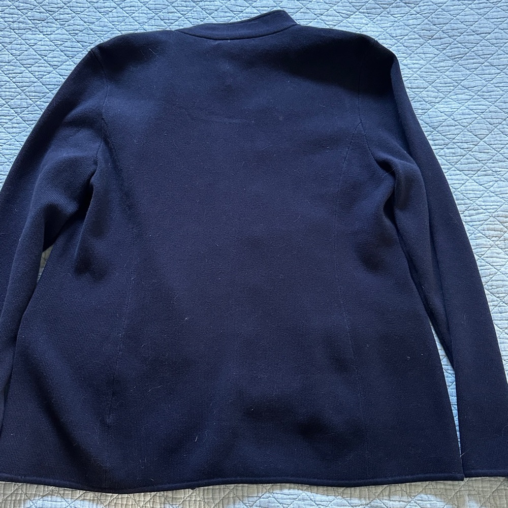 Lauren by Ralph Lauren Midnight Blue Knit Jacket with Gold Buttons- size Large - Picture 5 of 6